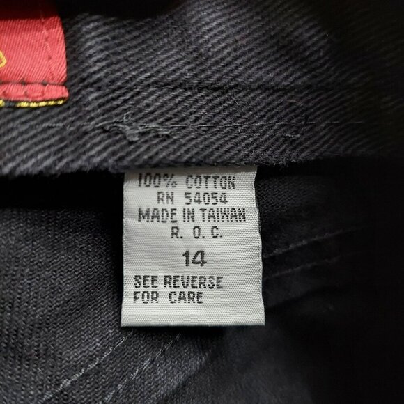 Bugle Boy Gold Crest Womens Black Cotton Pants Size 14 - Picture 5 of 6